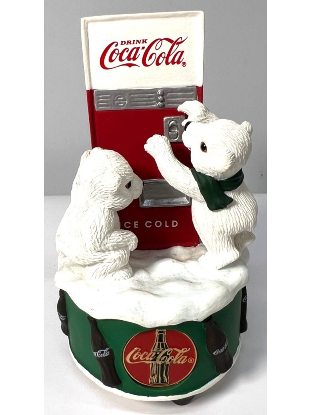 Coca-Cola Polar Bear Cubs Music Box "Dad Showed Me How" 1997 Collectible